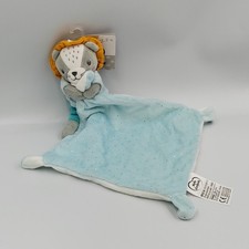 Doudou lion bleu gris orange mouchoir MOTS D'ENFANTS - 30443