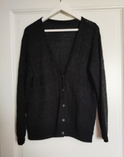 gilet cardigan noir tricot à motifs - taille 48