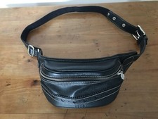 "SOCO", SAC BANANE CUIR NOIR, TRÉS BON ÉTAT