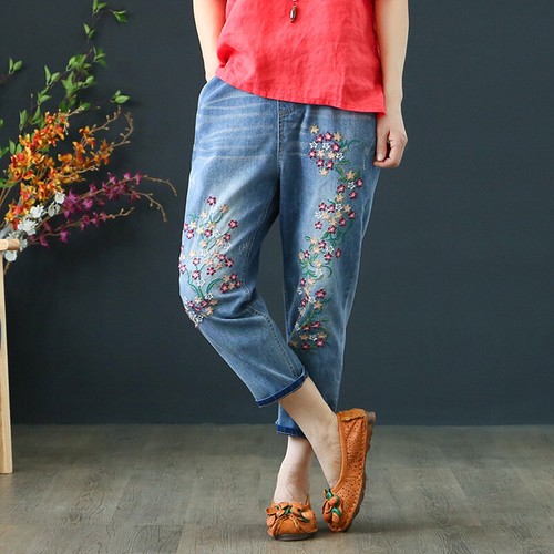 Femme jean court - court, pantalon