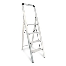 Oxeo - Escabeau ultra mince & ultra léger 100% aluminium - 4 marches - 5,5cm d'é