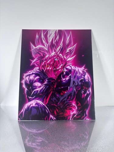 Poster metal black goku rose - poster,