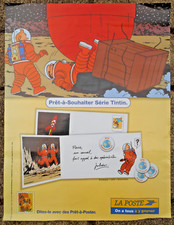 affiche publicitaire ancienne tintin la poste timbre hergé pub bd poster 60X80cm