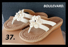 Mules, tong confort à fleurs