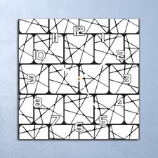 Horloge Murale En Verre 30x30 briques géométriques minimalistes scandinavie