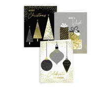 Lot de 12 mini cartes de voeux de Noël design contemporain