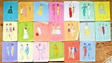 Vintage women's pattern fashion cards lot 1950's 1960's
