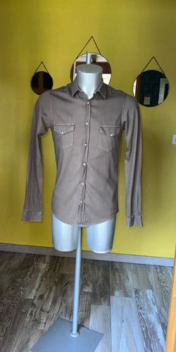 Chemise jeans fin kaki the - chemise,