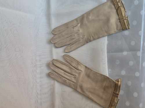 Hermes gants cuir beige - gants, en