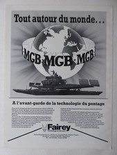 9/1984 PUB  FAIREY WFEL MGB MEDIUM GRIDER BRIDGE PONT FLOTTANT FRENCH AD