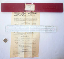 ANCIENNE RÈGLE À CALCUL GRAPHOPLEX  RIETZ 620  ÉTUI PLASTIQUE (9)