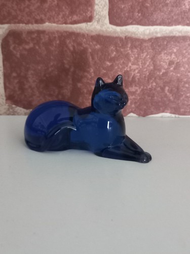 Chat verre bleu franklin - bleu,