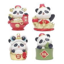 Figurine de Panda du nouvel an chinois, ornement de Table, Statue Fengshui