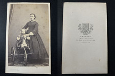 Provost, Toulouse, Petite fille sur son cheval tricycle Vintage albumen print CD