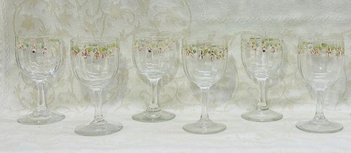 Legras enamelled wine glasses - enamelled,
