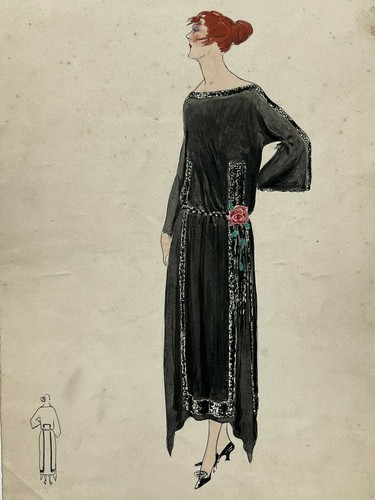 Robe noire rose dessin - noire,