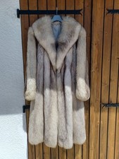 Superbe Manteau De Fourrure Renard Bleu Long Ancien Pleine Peau