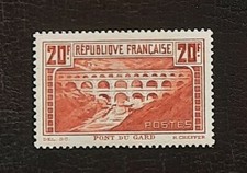 France 1929-31 Pont du Gard n° 262A (I), 20f Chaudron, NEUF* signé, Cote=350€