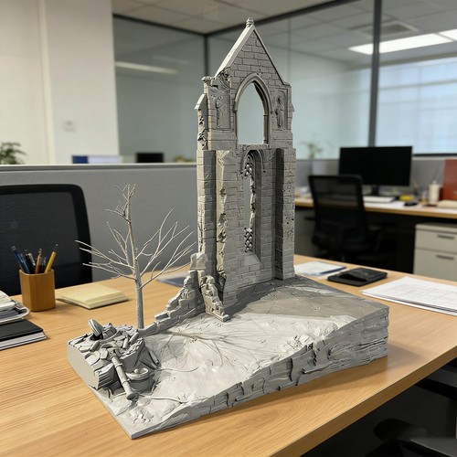Maquette maison ruine - de, à