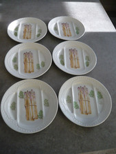 6 ASSIETTES A ASPERGES EN