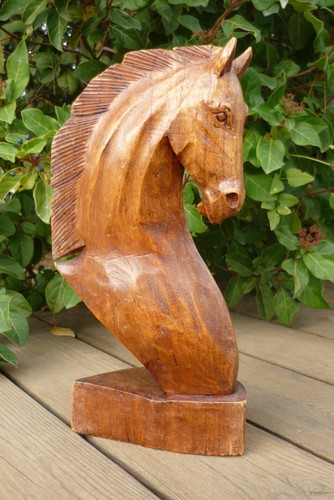 Tête cheval bois massif - tête, de
