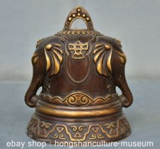 5.6" Old Chinese Bronze Temple