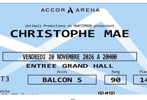 Place concert christophe maé - concert,
