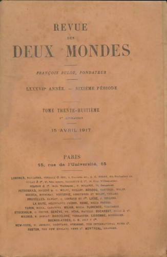 Revue des deux mondes - , 1916