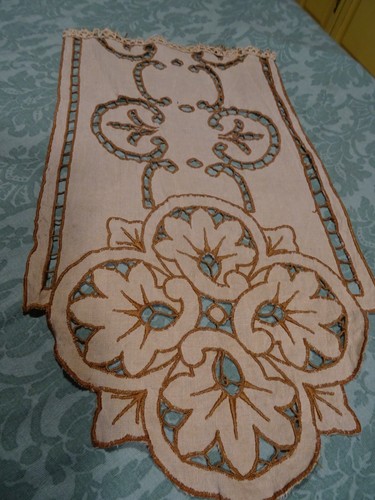 Marron broderie richelieu - broderie,