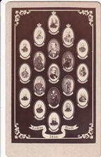 Photo CDV Gedenk Blatt 1866 Kaiser Wilhelm I Friedrich III F-Karl Bismarck etc
