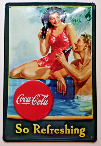 Plaque métal coca cola - plaque, so