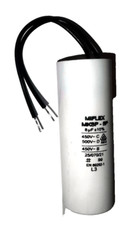 condensateur permanent démarrage moteur 8µF 8uF 450v à fils Ø30 x 78mm	