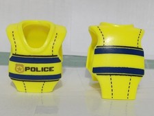 PLAYMOBIL x2 GILETS PARE-BALLES JAUNES FIGURINE POLICE AGENT DE POLICE