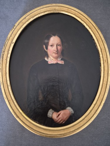 Ancien portrait jeune femme - ancien,