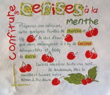 broderie point de croix confiture de cerise à la menthe Lili points