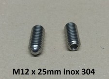 Vis à bille M12x25mm inox 304 tête HC lot de 2 pcs