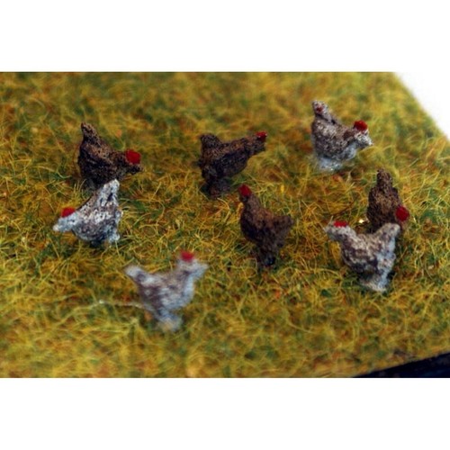 Coqs poules 3mm non peint - poules,
