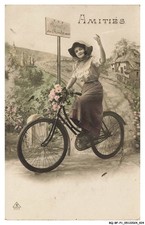 BQ-BFP1-0463-SPORT - Cyclisme - Amitiés - Femme à vélo