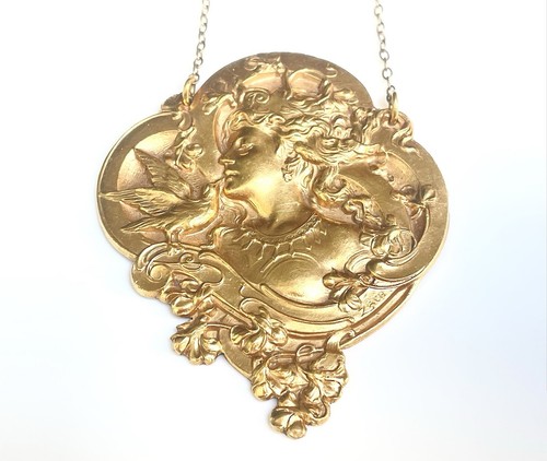 Ancien collier métal - collier, doré