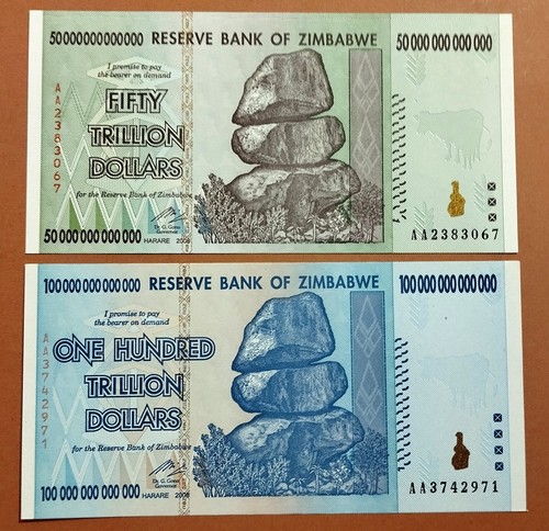 Zimbabwe 100 trillion - 50,