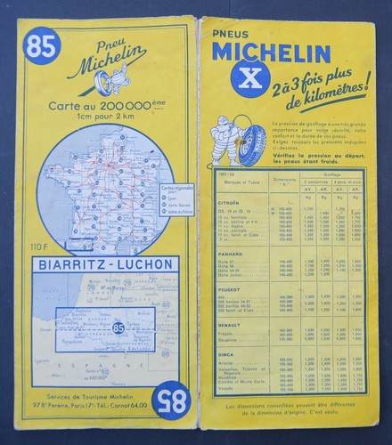 Carte michelin old map 85 - michelin,