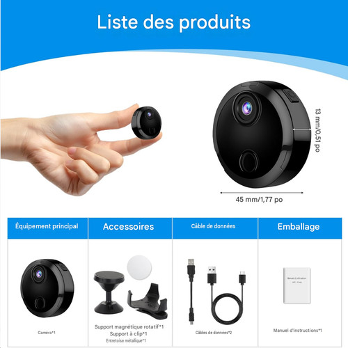Mini caméra surveillance wifi - mini,