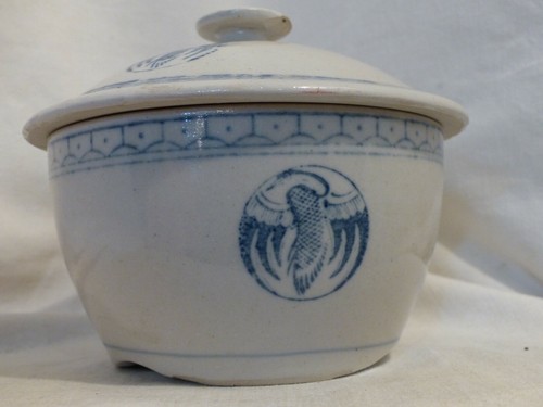 Bol chinois blanc bleu décor - bol,