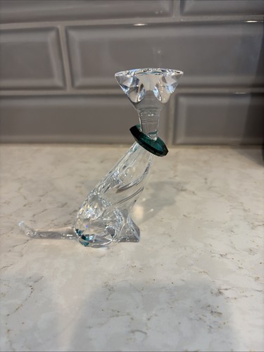 Swarovski cat with - swarovski, green