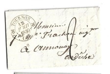 LETTRE 1839 de TOURNON à ANNONAY, LAC  - MARCOPHILIE