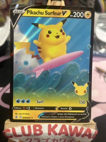 Carte pokémon pikachu - pikachu, surfeur