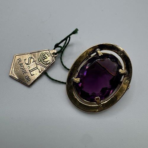 Broche pierre taillée - taillée, et
