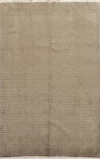 Tapis Oriental Chinois Pékinois Géométrique En Laine Noué À La Main 6x9