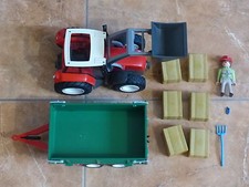 PLAYMOBIL FERME Tracteur Remorque Ballot de Paille N°4496