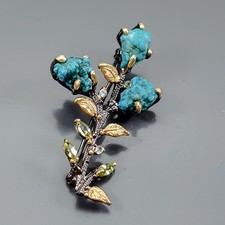 Broche turquoise naturelle